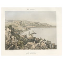 Antique Print of Villefranche in the Nice and Savoy Region of France, c.1865