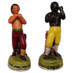 Vintage Boxing Combat Ceramic Sports Souvenir from the 1930s