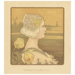 Antique Print of Queen Wilhelmina of the Netherlands, c.1900