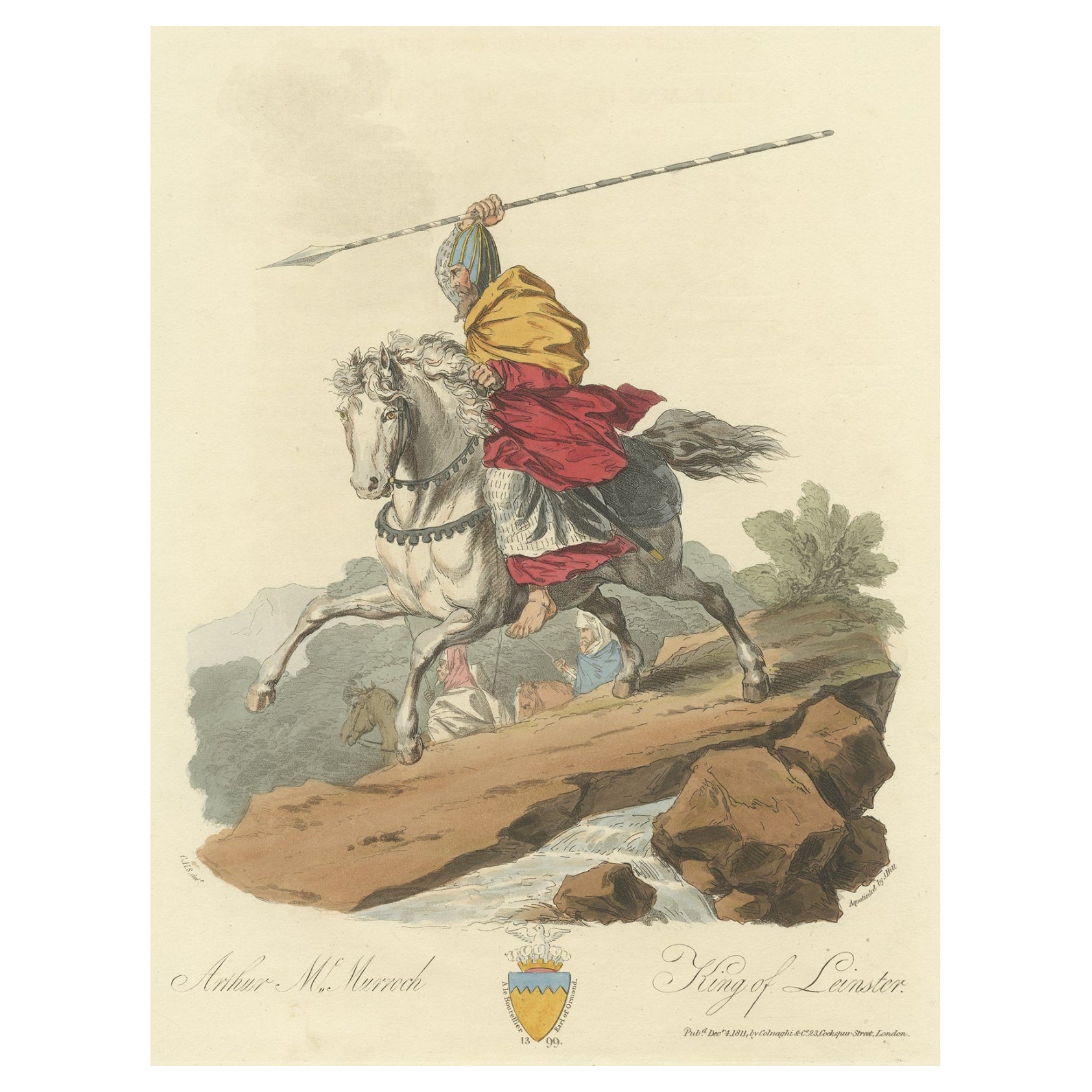 Original Handcolored Antique Print of Arthur Mc Murroch, 1811 For Sale