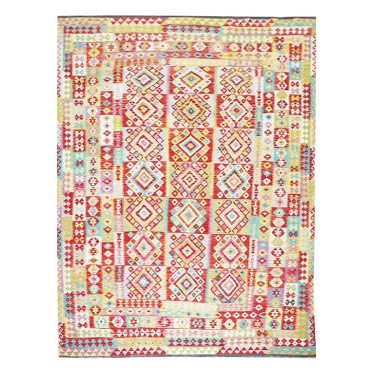 Classic Kilim, Multicolor Geometric Design For Sale at 1stDibs