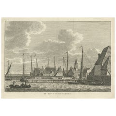 Antiker Druck der flämischen Stadt Hindelopen in den Niederlanden, 1793
