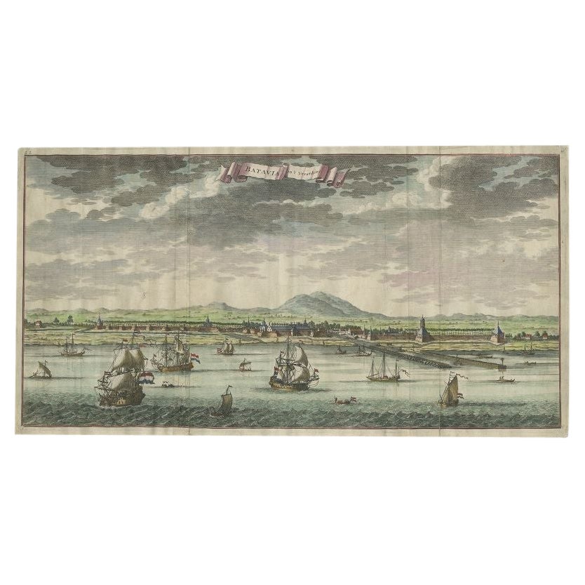 Antique Print of Batavia, Capital of the Dutch East Indies or Indonesia, '1726' For Sale