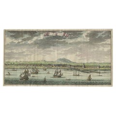 Impression ancienne de Batavia, capitale des Indes orientales néerlandaises ou d'Indonésie, 1726