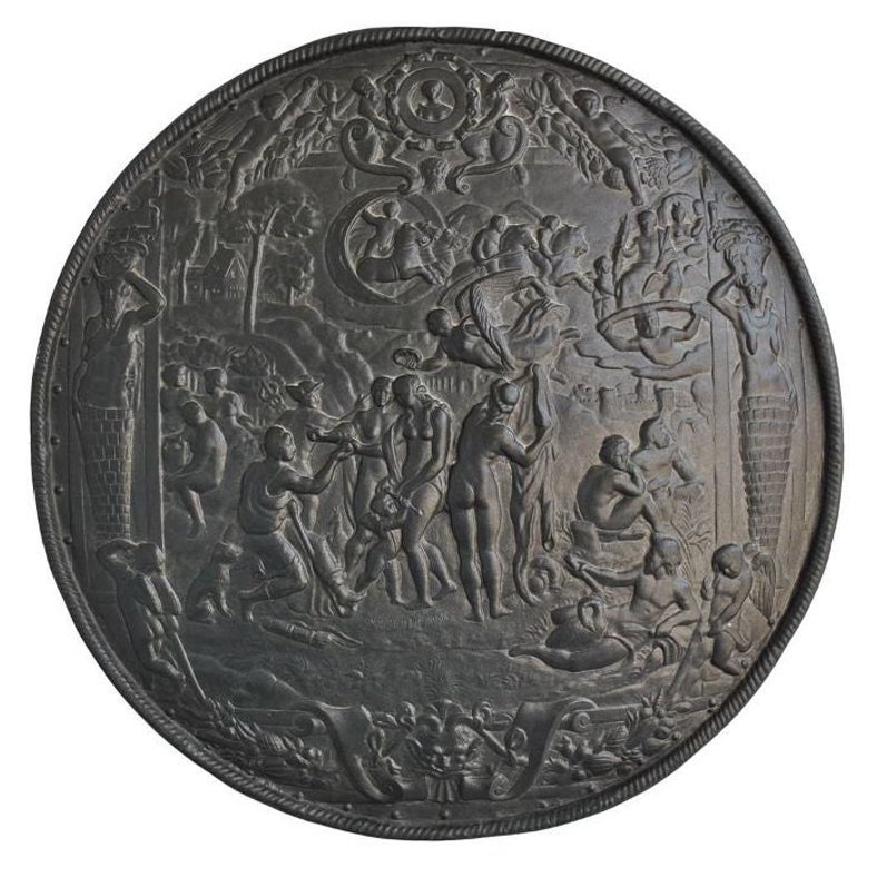 Decorative Cast Iron Medallion Representing the Judgment of Paris For Sale
