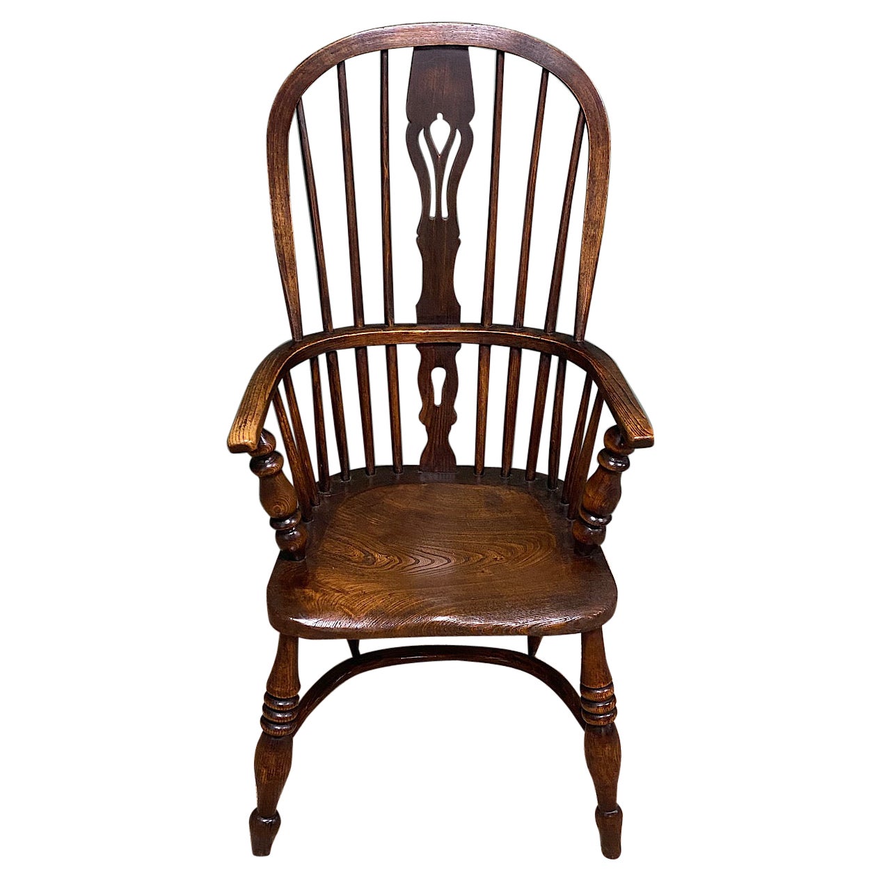 19th Century Victorian Country Oak Antique Windsor Chair For Sale