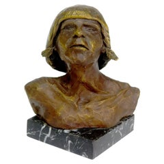 Cabeza de indio de bronce del Amazonas Firmada Bicata
