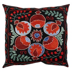 Gorgeous Silk Hand Embroidery Suzani Cushion Cover from Uzbekistan