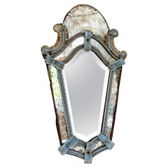 Antique Venetian Murano Glass Etched Griffon Mirror 19th Century
