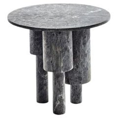 Low Game of Stone Side Table, Black Silver by Josefina Munoz