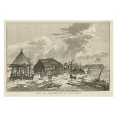 Antiker Druck von Bolcheretskoi in Kamchatka, Russland, 1803
