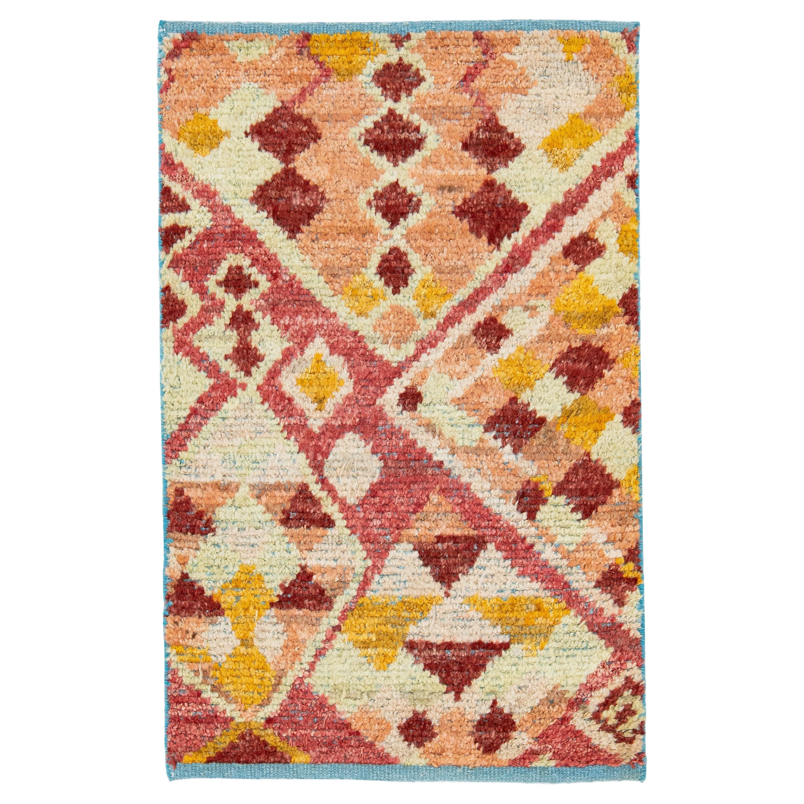 Modern Moroccan Berber Style Handmade Peach Custom Wool Rug