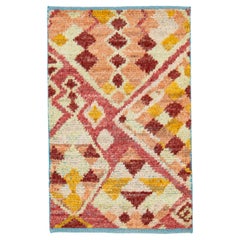 The Moderns Moroccan Berber Style Handmade Peach Custom Wool Rug (tapis de laine fait à la main)