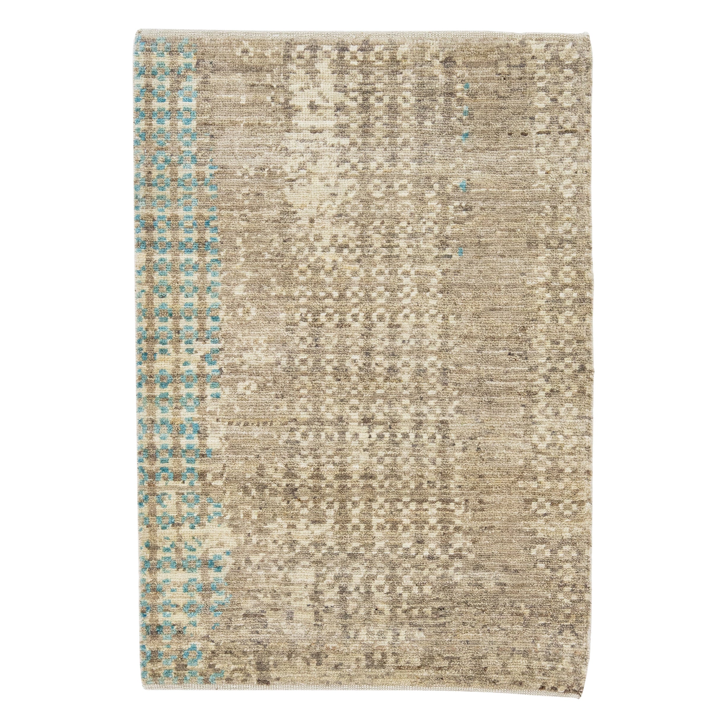 Brown Contemporary Handmade Custom Wool Rug