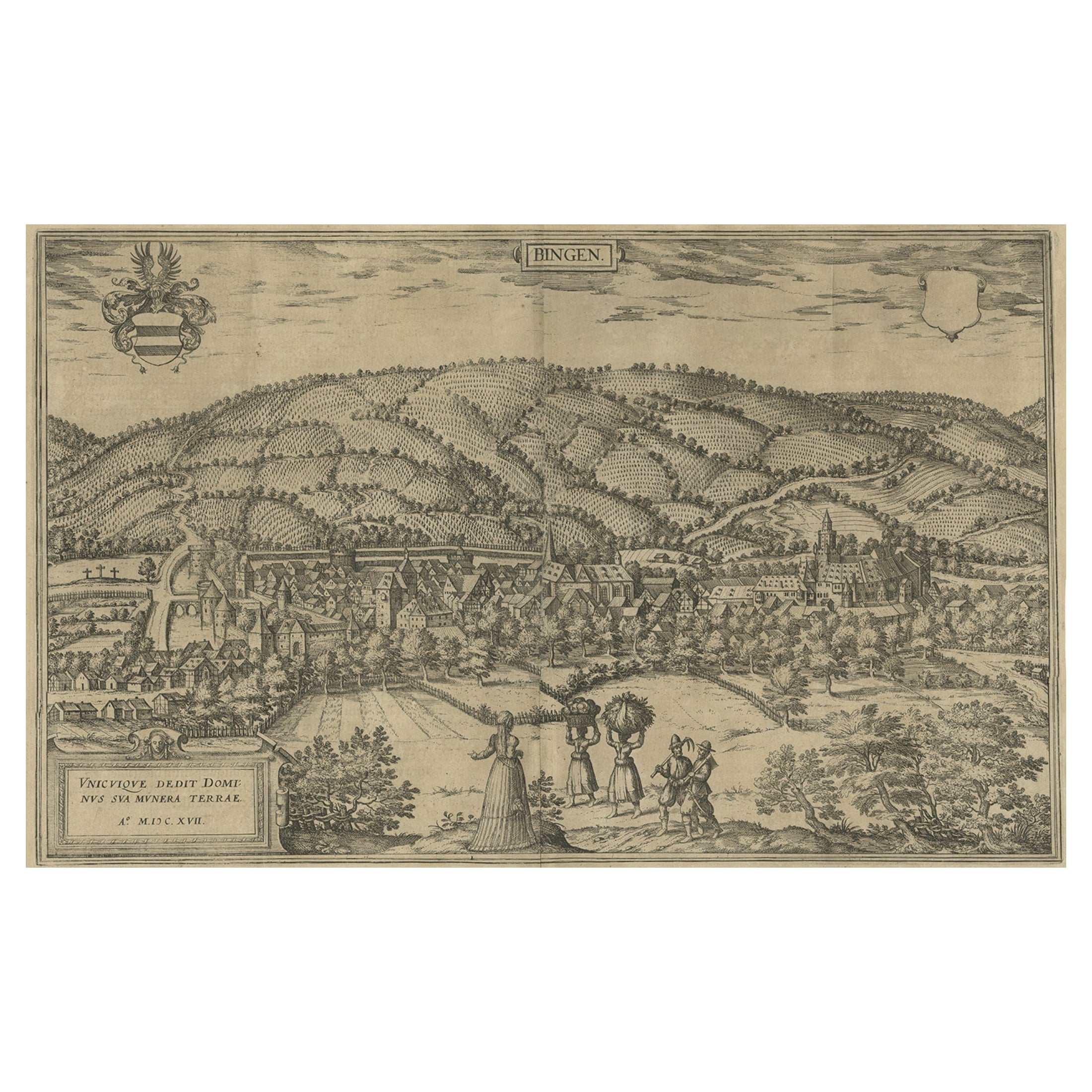 Antiker Druck von Büdingenin Deutschland von Braun & Hogenberg, 1617 im Angebot