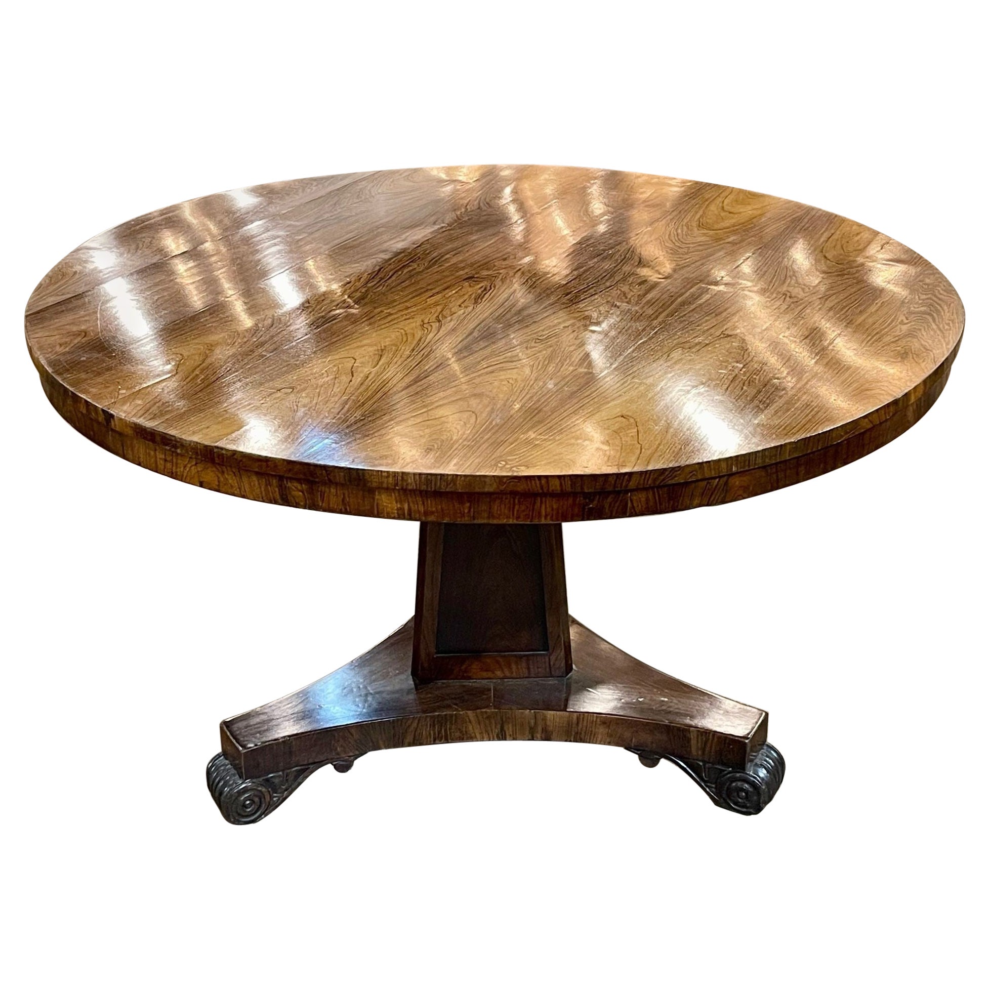 19th Century English Regency Style Rosewood Center Table For Sale