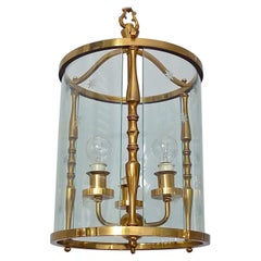 Rare Fontana Arte Pietro Chiesa Style Lantern Italian Lamp Brass Bent Glass 1950