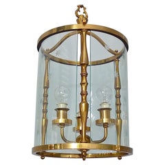 Vintage Rare Fontana Arte Pietro Chiesa Style Lantern Italian Lamp Brass Bent Glass 1950