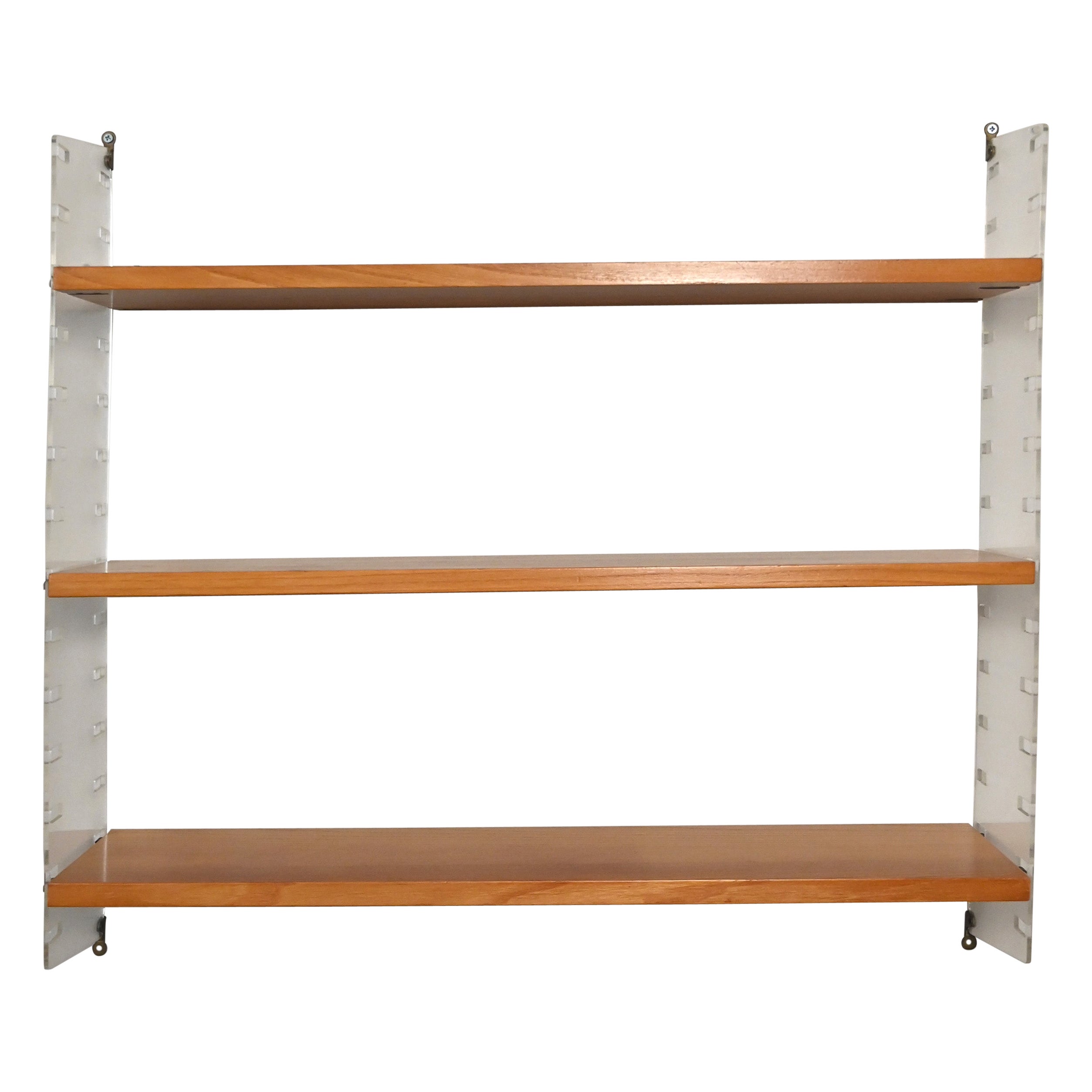 "Hylla" Wall-Mounted Teak Bookcase For Sale