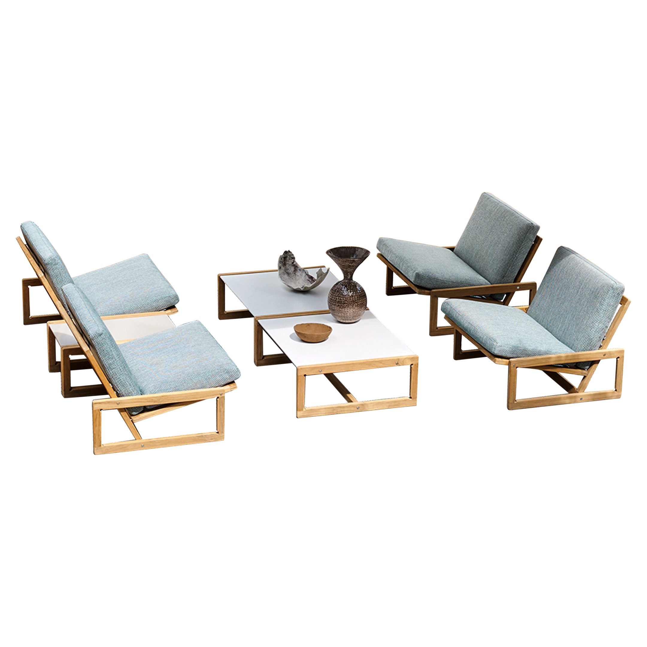 Seven Pcs Carlotta Outdoor Group by Tobia Scarpa for Cassina For Sale