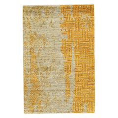 Modern Handmade Abstract Golderod Custom Wool Rug