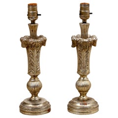Pair of Silver Gilt Plume Lamps