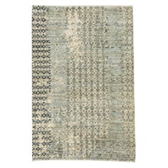 Modern Green Handmade Deconstruction style Custom Wool Rug