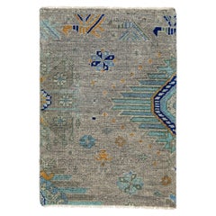 Gray Transitional Khotan Style Handmade Custom Wool Rug