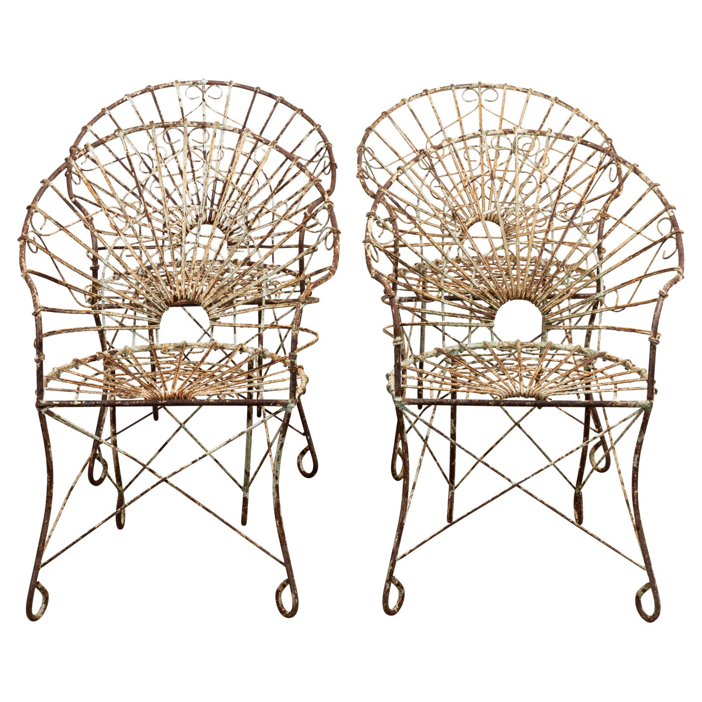 Set of Four French Wire Chairs