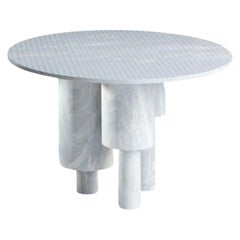 Low Game of Stone Side Table, Blue by Josefina Munoz