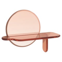 Plumpes Spiegelregal in Rosé, transluzentes Polyurethanharz, von Ian Cochran