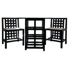 Set of Charles Rennie Mackintosh for Cassina DS-2 Table and Candida DS3 Chairs