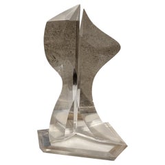 1980s Postmodern Lucite Table Art Modernist Abstract Sculpture