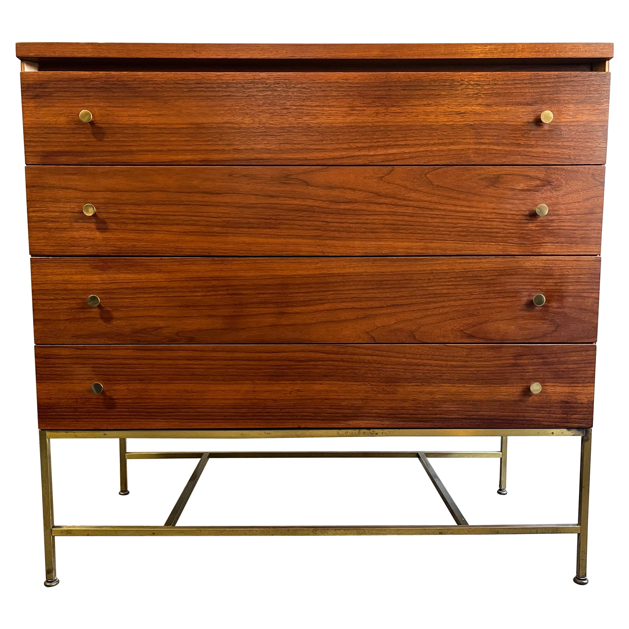 Midcentury Paul McCobb Chest of Drawers on Brass Base 
