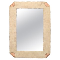 Hollywod Regency Maitland-Smith Tessellated Stone Over Wood & Brass Wall Mirror 