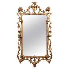  Miroir en bois doré de style Chippendale anglais du 19e siècle