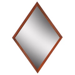 Mid-Century Modern Diamond Style Rosewood Mirror