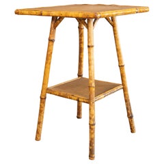Antique 19th-Century English Bamboo Side Table