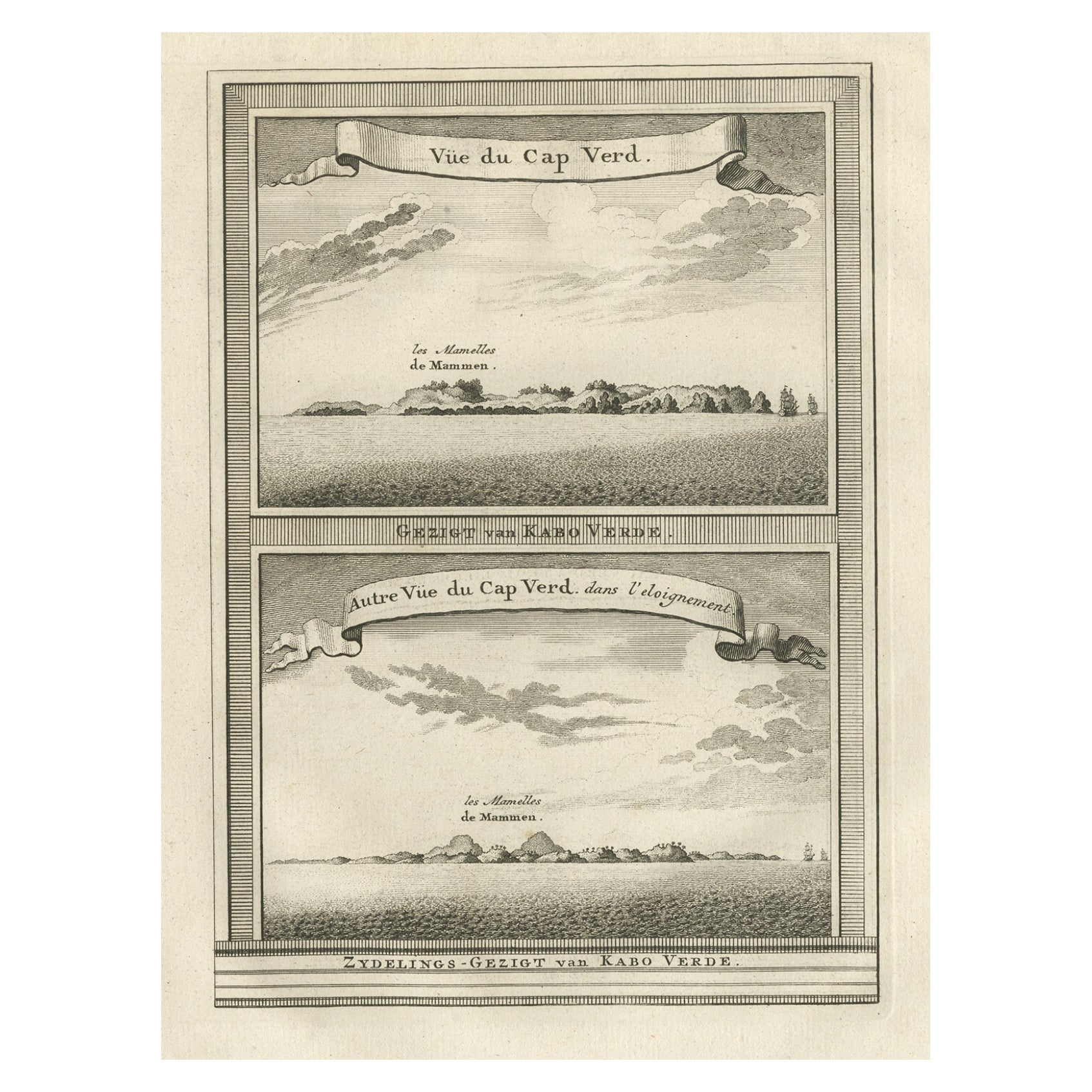Antique Print of Cape or Cabo Verde, Africa, c.1750 For Sale
