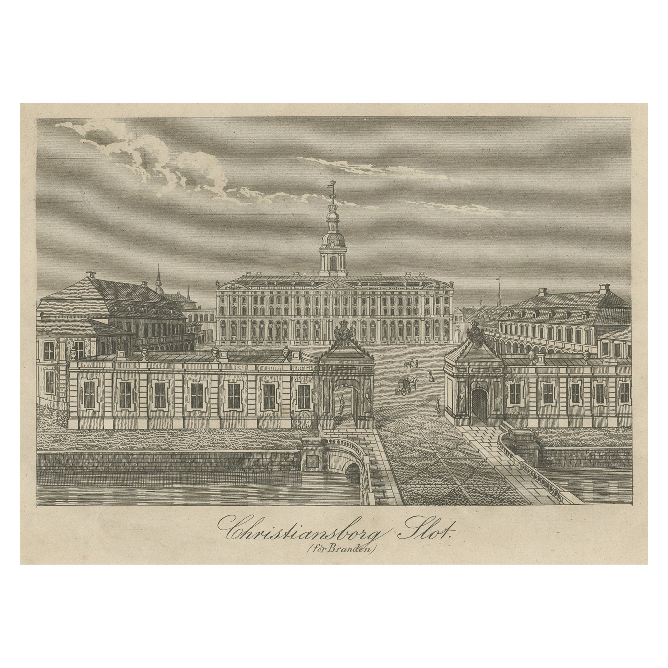 Christiansborg Slot in Copenhagen, Denmark before the Fire in 1794, c.1860