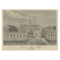 Antique Christiansborg Slot in Copenhagen, Denmark before the Fire in 1794, c.1860