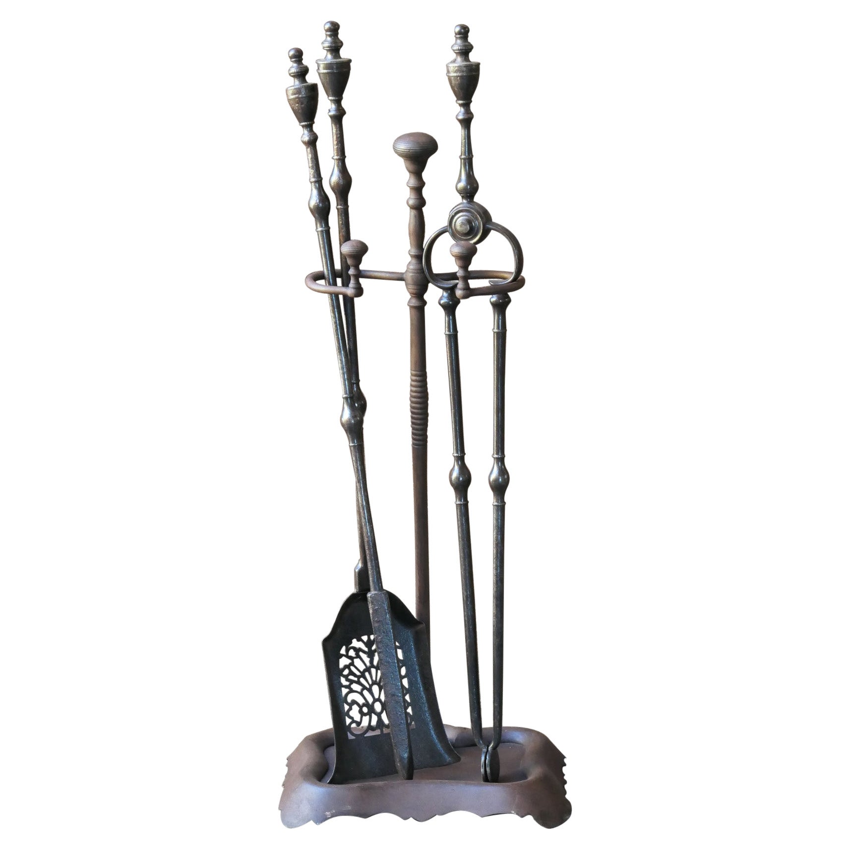 English Georgian Fireplace Tool Set , 18th-19th Century For Sale