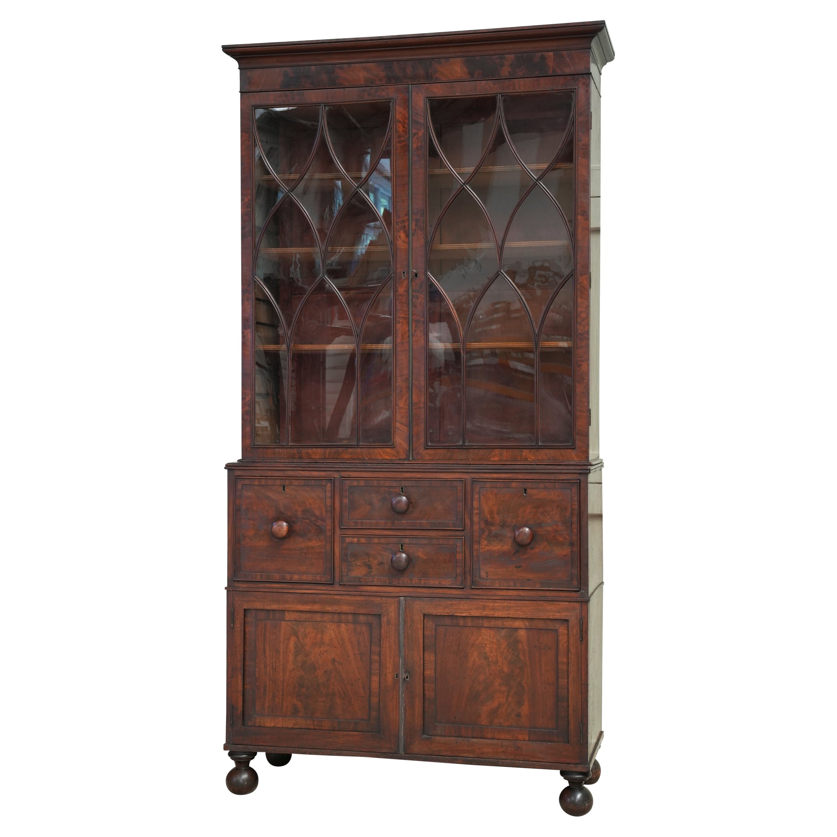 George II Glazed Mahogany Bookcase