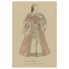 Impression ancienne de Diane de Poitiers, Favori d'Henri le Second, France, vers 1860