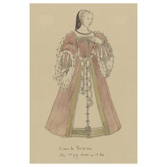 Antique Print of Diane de Poitiers, Favorite of Henri the Second, France, c.1860