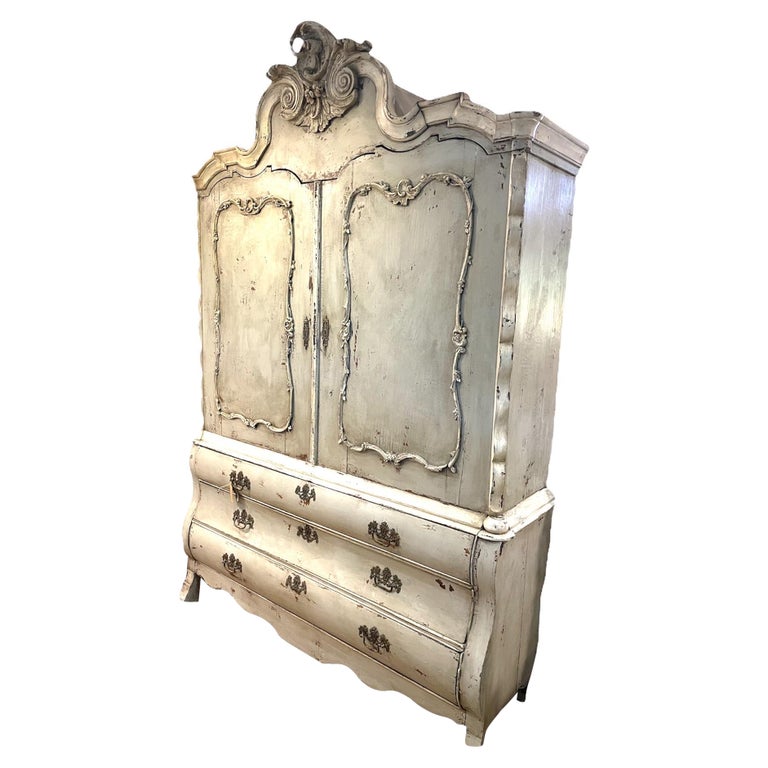 Dutch Linen Press Cupboard Armoire For Sale at 1stDibs