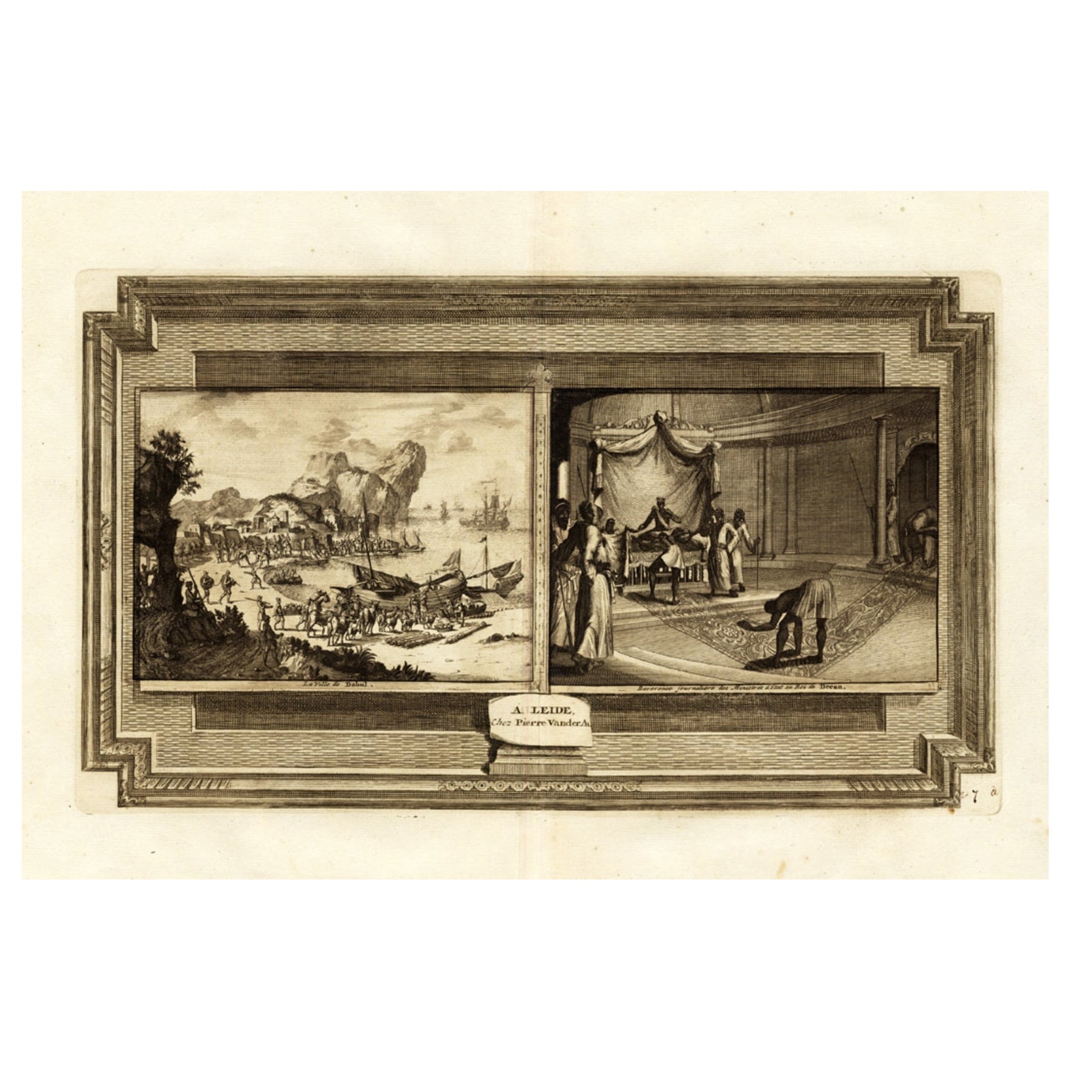 Impression ancienne extrêmement rare de Dabhol ou Dabul à Malabar, Inde, 1725 en vente