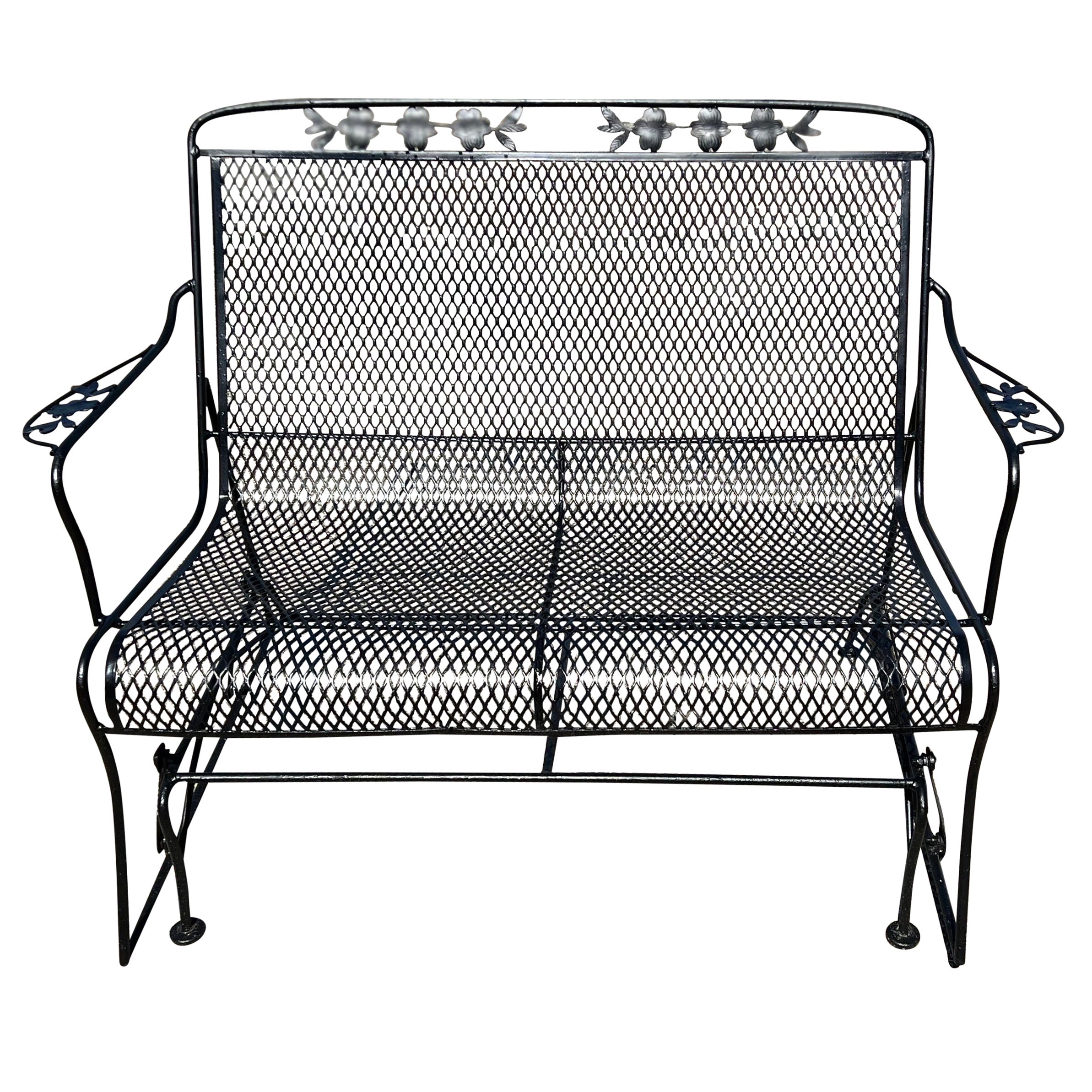 Mid Century Woodard Iron Outdoor Glider Bench