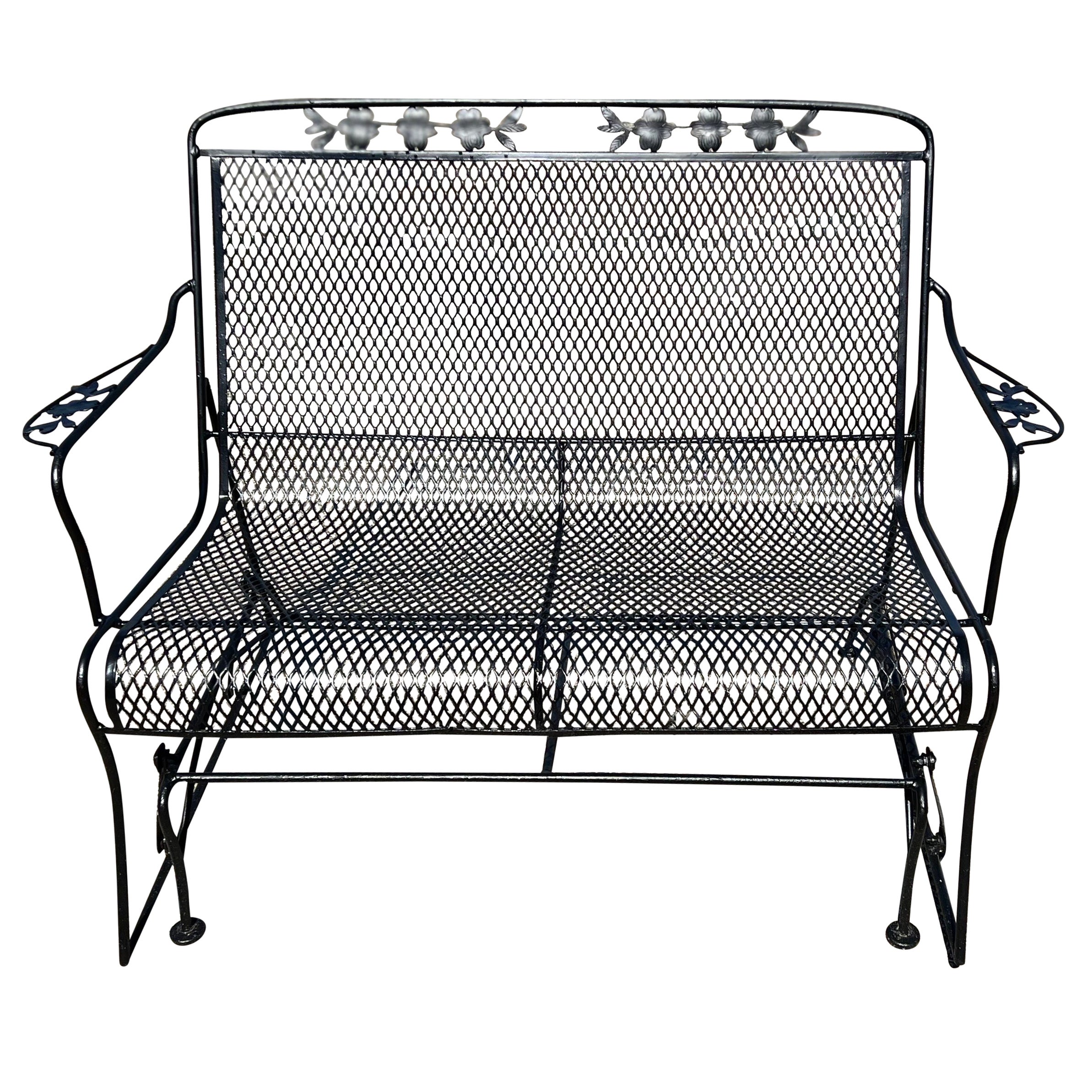 Mid-Century Woodard Iron Outdoor Glider Bench