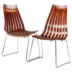 Scandinavian Modern Rosewood Dining Chairs by Hans Brattrud, Set of 2